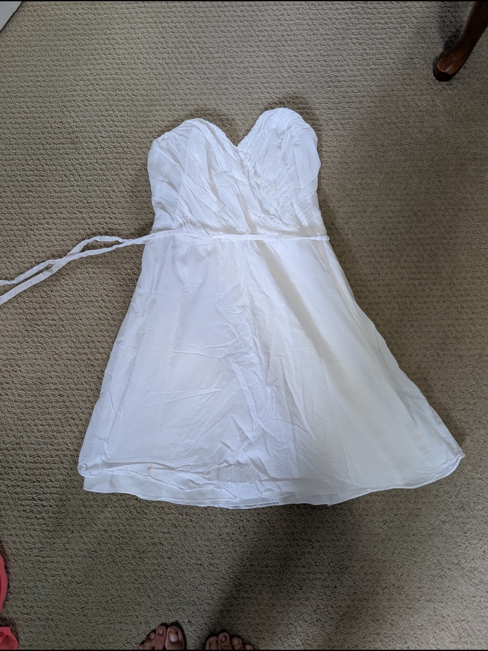 Express Strapless White Sweetheart A-Line Dress